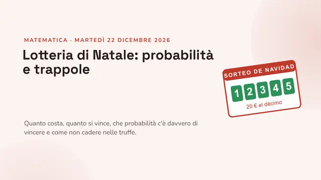 Copertina della presentazione «Lotteria di Natale: probabilità e trappole»
