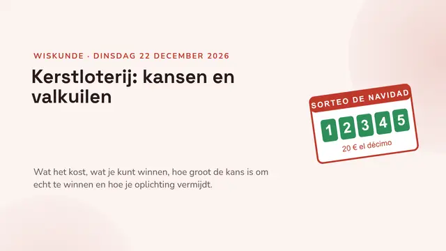 Titeldia van de presentatie ‘Kerstloterij: kansen en valkuilen’