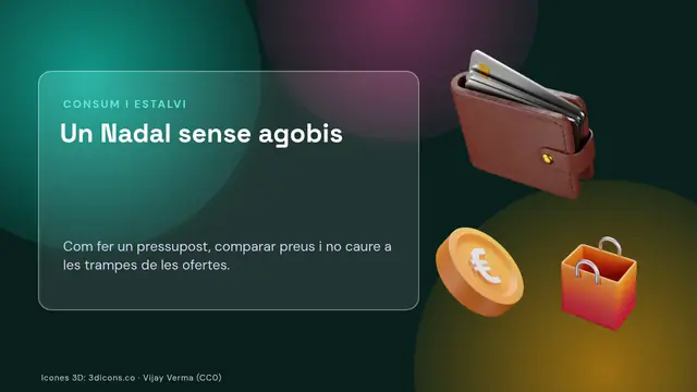 Portada de la presentació «Un Nadal sense agobis: consum i estalvi»