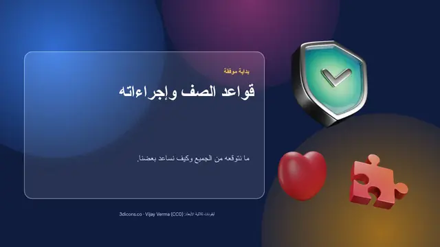 غلاف العرض التقديمي «قواعد الصف وإجراءاته»
