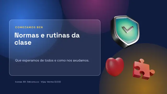 Portada da presentación «Normas e rutinas da clase»