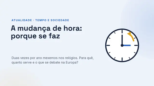 Capa da apresentação «Mudança de hora: porquê e fusos horários»
