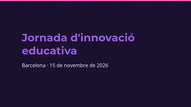 Portada de la presentació «Conferència: programa del dia»