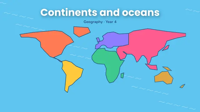 Cover of the presentation “Continents and oceans”