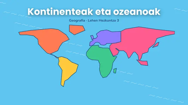 «Kontinenteak eta ozeanoak» aurkezpenaren azala