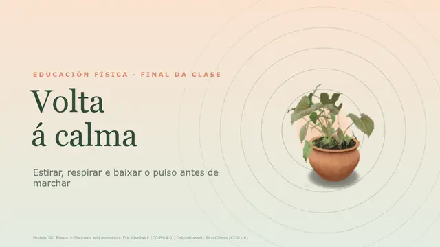 Portada da presentación «Volta á calma: estirar e respirar»