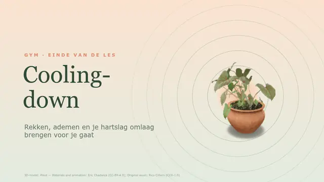 Titeldia van de presentatie ‘Cooling-down: rekken en ademen’