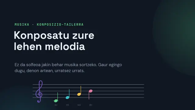 «Sortu zure lehen melodia» aurkezpenaren azala
