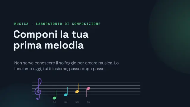 Copertina della presentazione «Crea la tua prima melodia»
