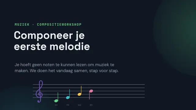 Titeldia van de presentatie ‘Maak je eerste melodie’