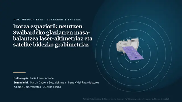 «Doktorego-tesiaren defentsa: Lurraren zientziak» aurkezpenaren azala