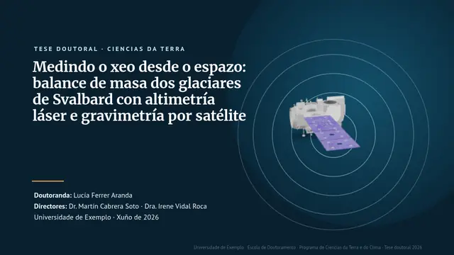 Portada da presentación «Defensa de tese de doutoramento: Ciencias da Terra»