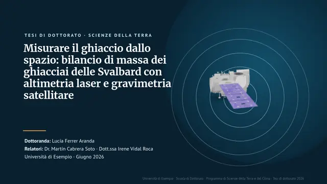 Copertina della presentazione «Difesa di tesi di dottorato: scienze della Terra»