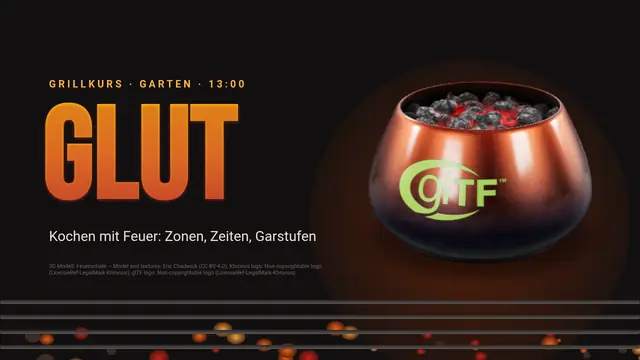 Titelfolie der Präsentation „Glut und Grill“