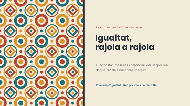 Portada de la presentació «Pla d'igualtat»