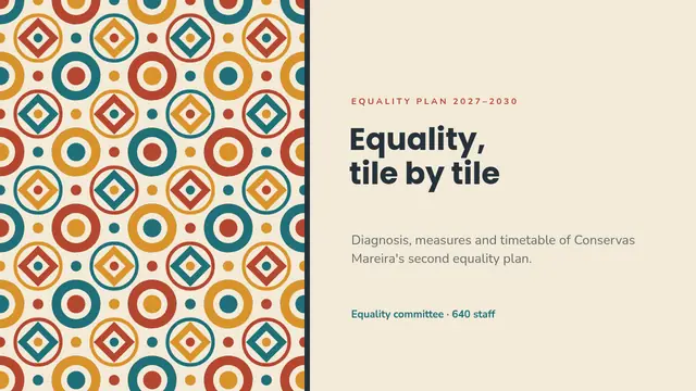 Cover of the presentation “Equality plan”