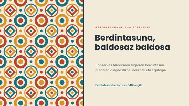 «Berdintasun-plana» aurkezpenaren azala