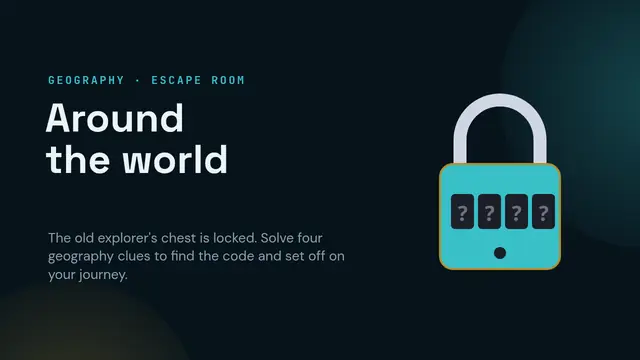 Cover of the presentation “Escape room: around the world”