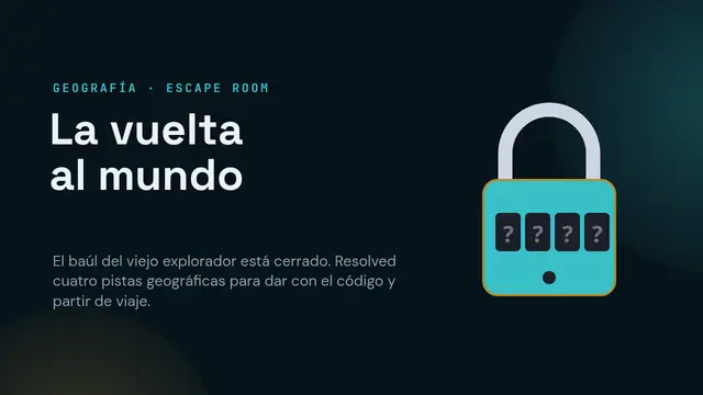 Portada de la presentación «Escape room: la vuelta al mundo»