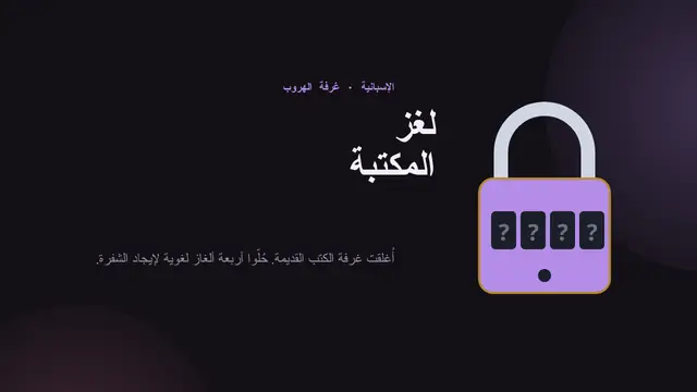 غلاف العرض التقديمي «غرفة الهروب: لغز المكتبة»