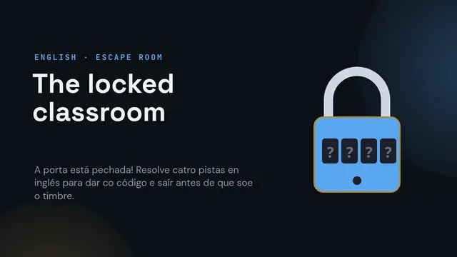 Portada da presentación «Escape room: a aula pechada con chave»