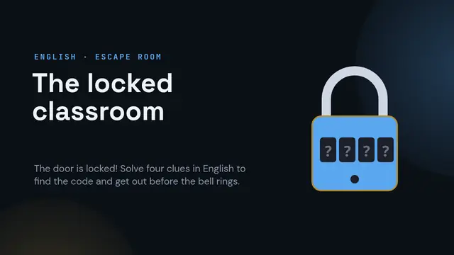 Capa da apresentação «Escape room: a sala de aula trancada»