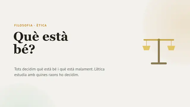 Portada de la presentació «Ètica: què està bé?»
