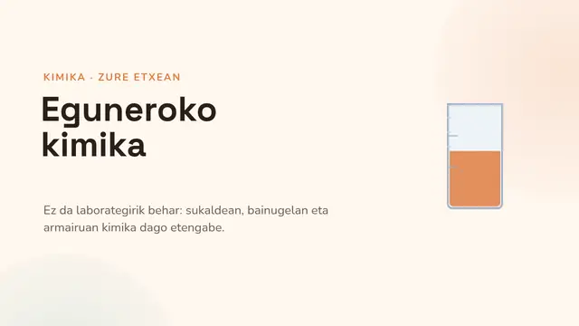 «Eguneroko kimika» aurkezpenaren azala