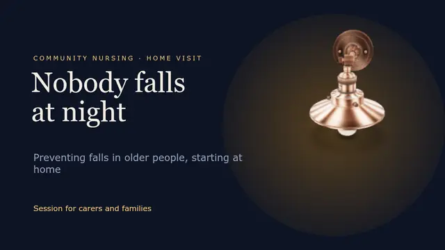 Cover of the presentation “Falls in older people: the safe home”