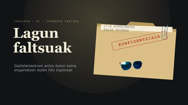 «Lagun faltsuak ingelesez» aurkezpenaren azala