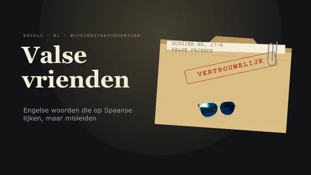 Titeldia van de presentatie ‘Valse vrienden in het Engels’