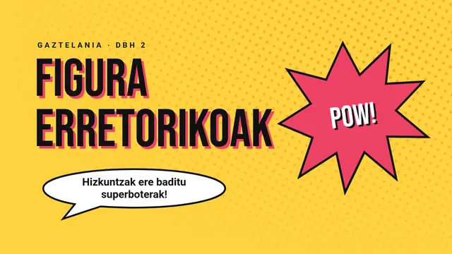 «Figura erretorikoak komikian» aurkezpenaren azala