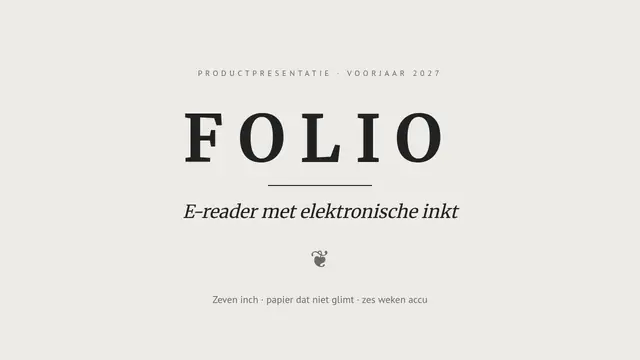 Titeldia van de presentatie ‘Folio: e-reader met elektronische inkt’