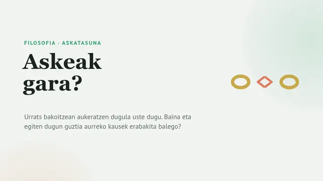 «Askatasuna eta erantzukizuna» aurkezpenaren azala