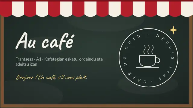 «Frantsesa: au café» aurkezpenaren azala