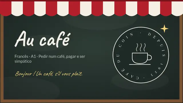 Capa da apresentação «Francês: au café»