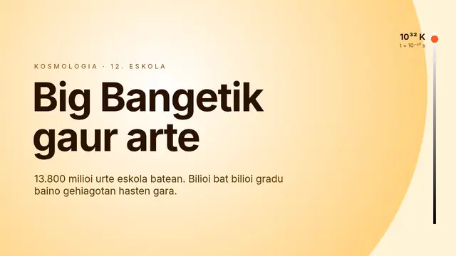 «Big Bangetik gaur arte» aurkezpenaren azala