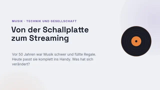 Titelfolie der Präsentation „Von der Schallplatte zum Streaming“