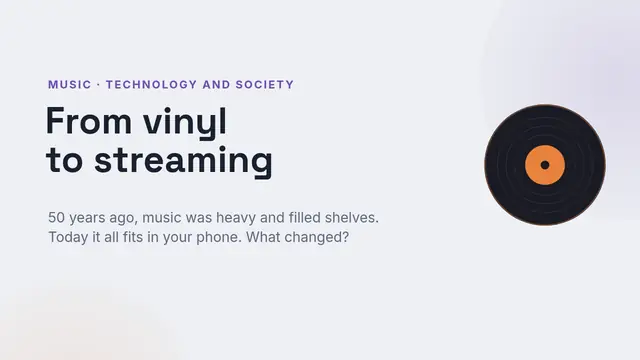 Cover of the presentation “From vinyl to streaming”
