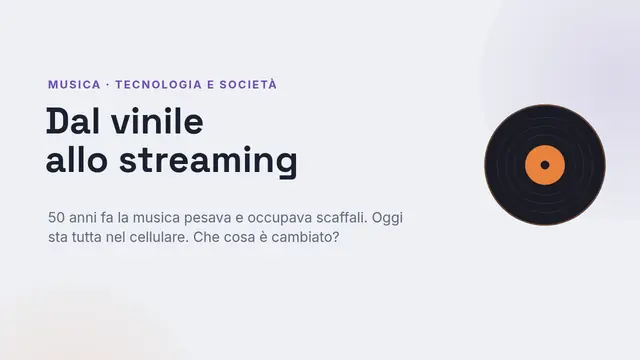 Copertina della presentazione «Dal vinile allo streaming»