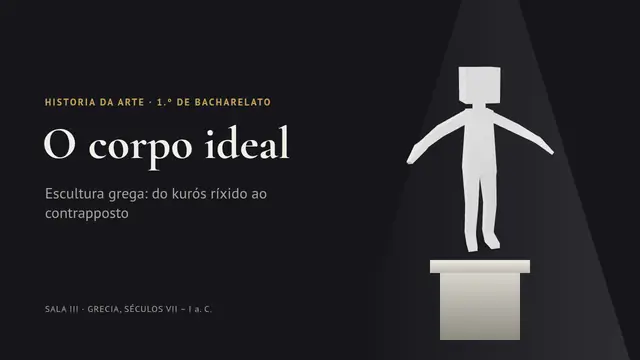 Portada da presentación «Escultura grega: o corpo ideal»