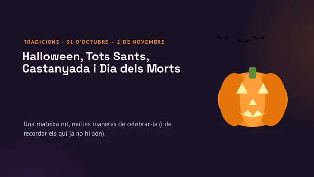 Portada de la presentació «Halloween, Tots Sants, la Castanyada i el Dia de Morts»