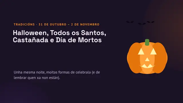 Portada da presentación «Halloween, Todos os Santos, Samaín e Día de Mortos»