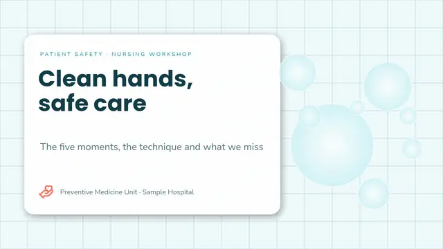 Cover of the presentation “Hand hygiene: the 5 moments”