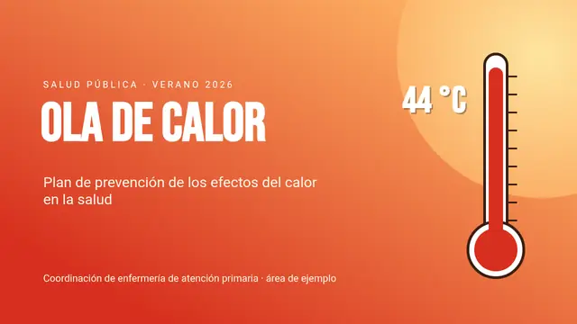 Portada de la presentación «Ola de calor: plan de salud»