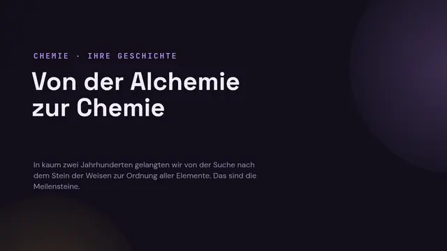 Titelfolie der Präsentation „Geschichte der Chemie“