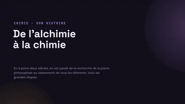 Couverture de la présentation « Histoire de la chimie »