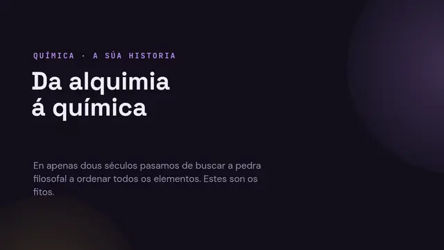 Portada da presentación «Historia da química»