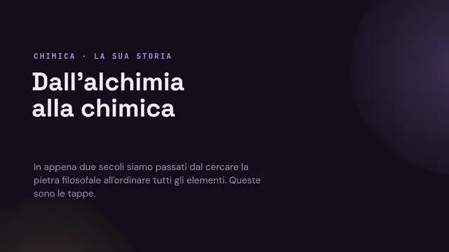 Copertina della presentazione «Storia della chimica»