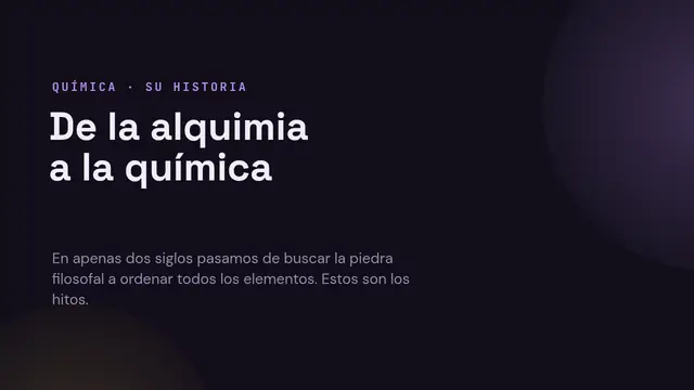 Portada de la presentación «Historia de la química»